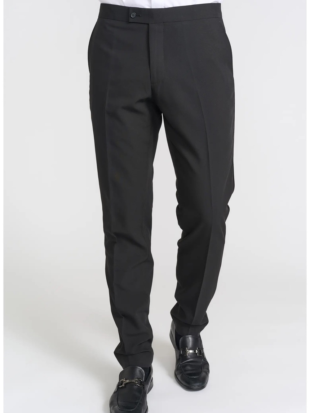 SAVILE ROW CO • NWOT $175 Men's Black Dress Pants satin detail I32”